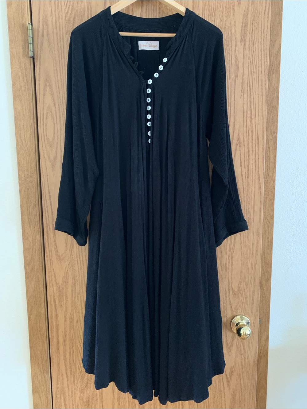 Black Button-Front Midi Frida Dress by Myrah Penaloza